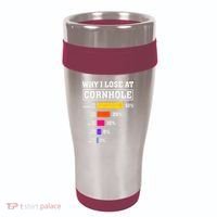 Funny Cornhole Players Why I Lose At Cornhole 16oz Travel Tumbler thumb 0