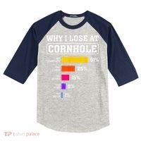 Funny Cornhole Players Why I Lose At Cornhole Kids Colorblock Raglan Jersey thumb 0