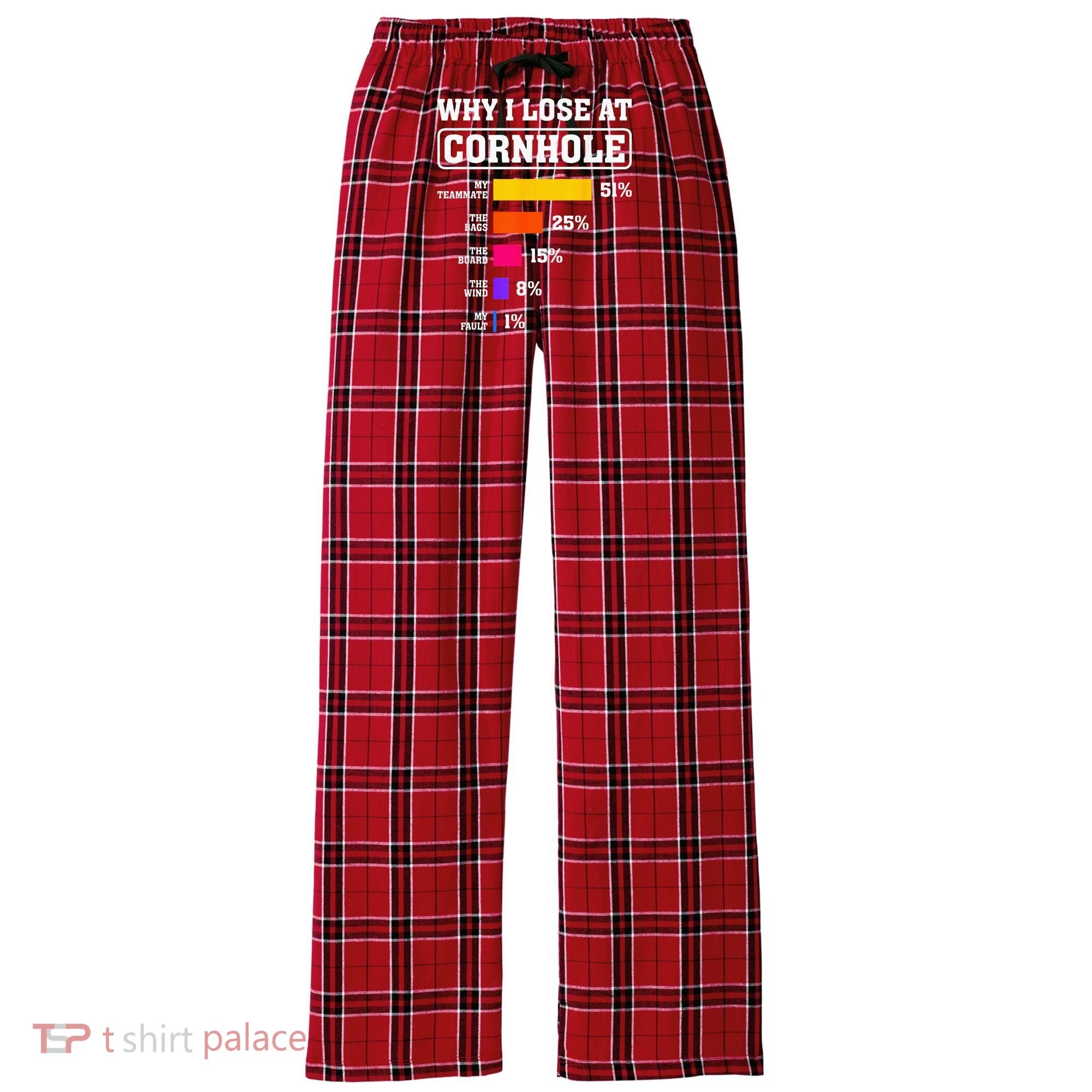 Funny Cornhole Players Why I Lose At Cornhole Women's Flannel Plaid Pajama Pants