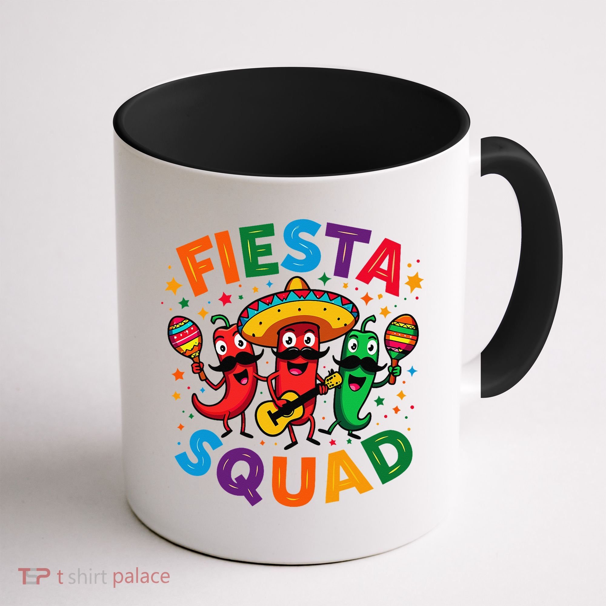 Funny Chili Peppers Fiesta Squad Cinco De Mayo Mexican Coffee Mug