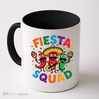 Funny Chili Peppers Fiesta Squad Cinco De Mayo Mexican Coffee Mug thumb 0
