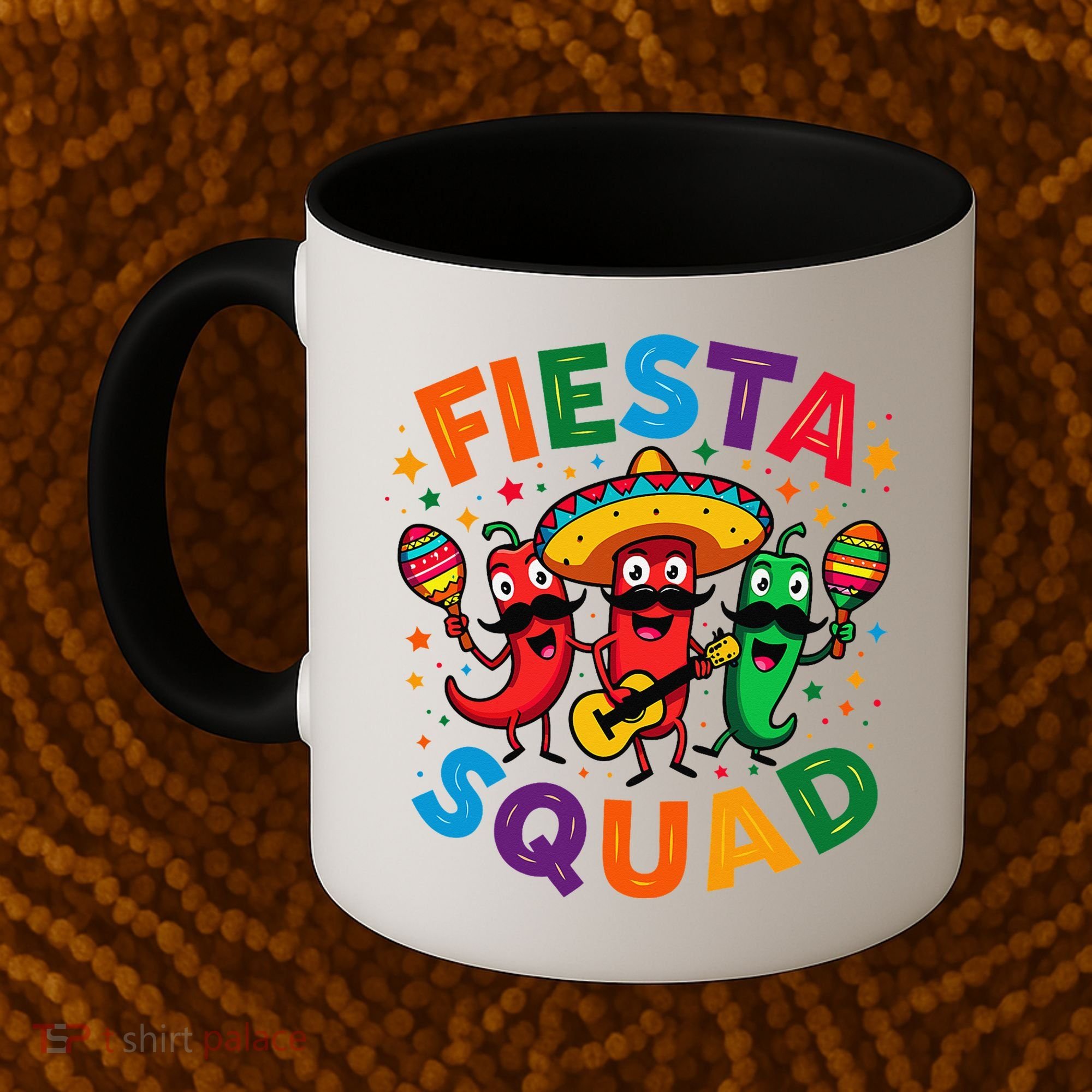 Funny Chili Peppers Fiesta Squad Cinco De Mayo Mexican Coffee Mug