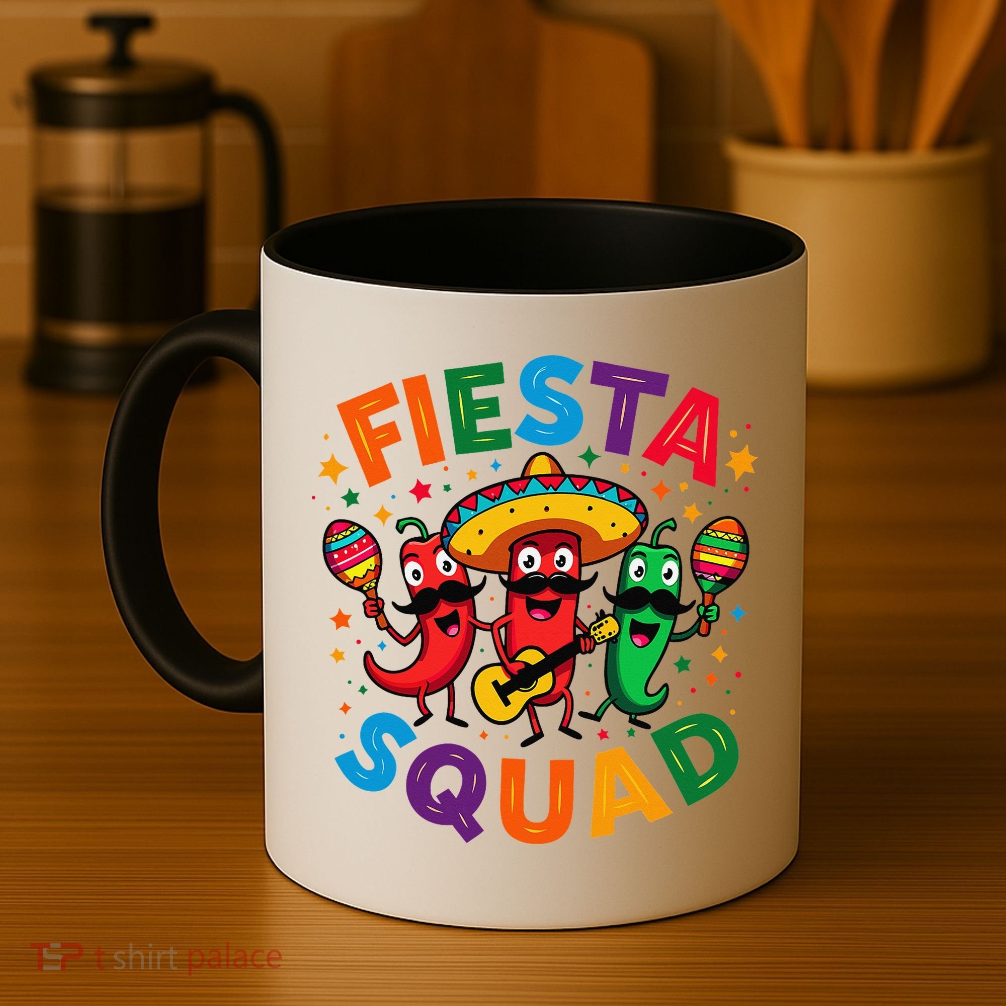 Funny Chili Peppers Fiesta Squad Cinco De Mayo Mexican Coffee Mug