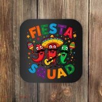 Funny Chili Peppers Fiesta Squad Cinco De Mayo Mexican Coaster thumb 0