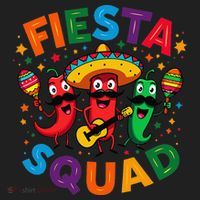 Funny Chili Peppers Fiesta Squad Cinco De Mayo Mexican Hat thumb 2