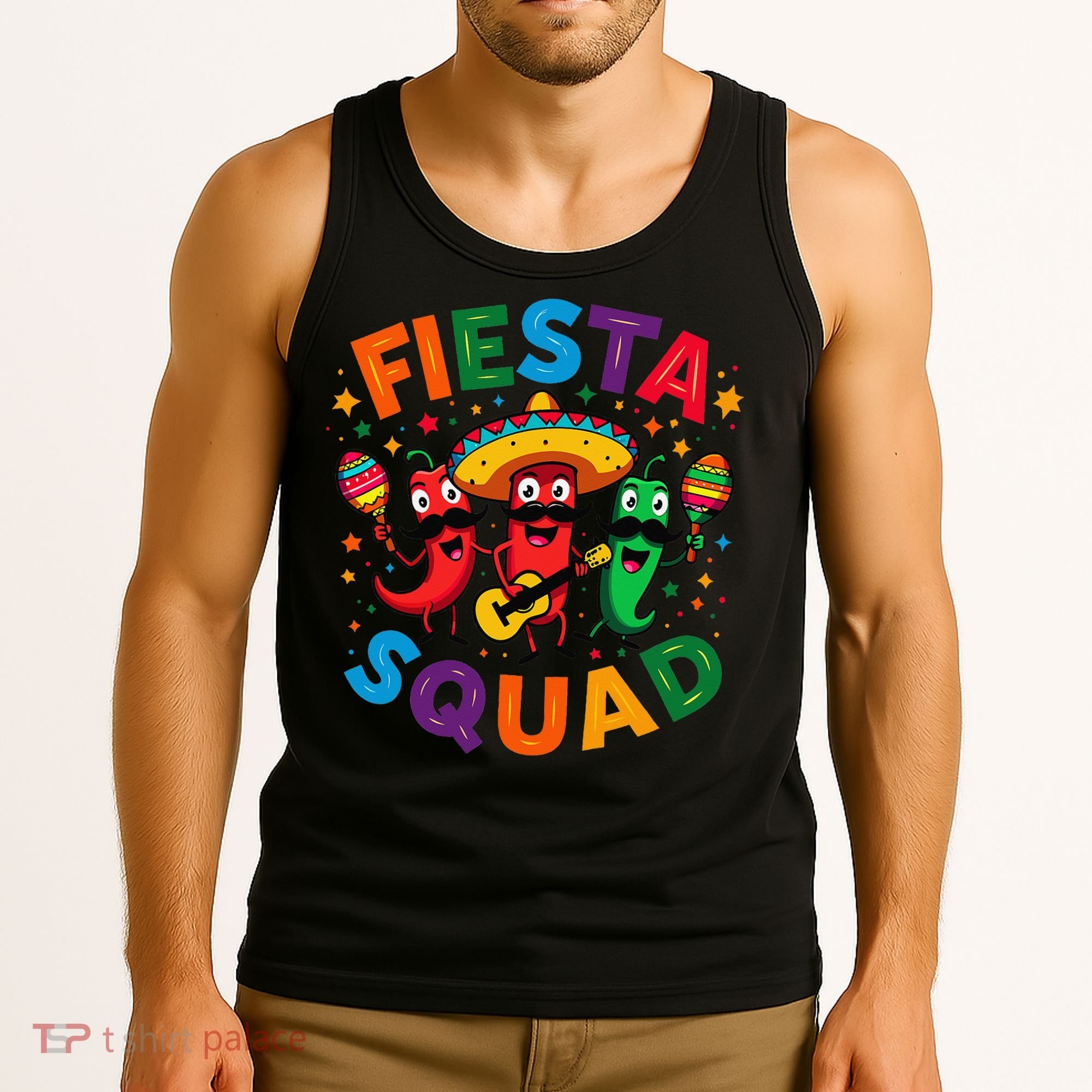 Funny Chili Peppers Fiesta Squad Cinco De Mayo Mexican Tank Top