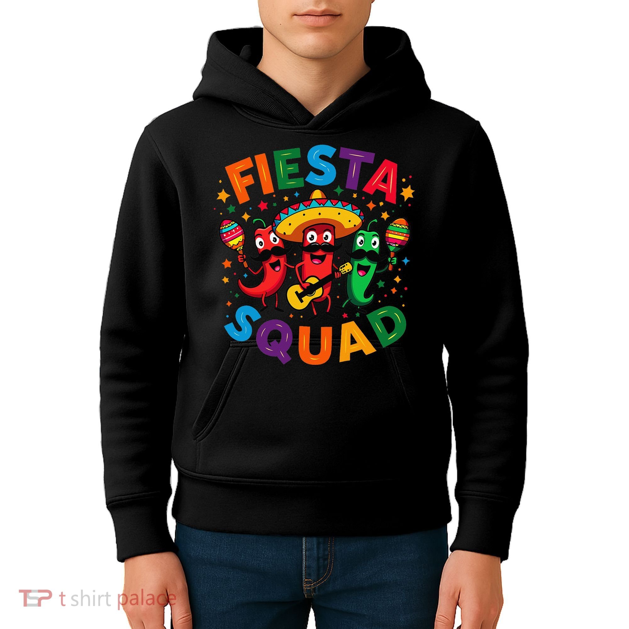 Funny Chili Peppers Fiesta Squad Cinco De Mayo Mexican Kids Hoodie