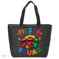 Funny Chili Peppers Fiesta Squad Cinco De Mayo Mexican Tote Bag thumb 0