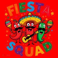 Funny Chili Peppers Fiesta Squad Cinco De Mayo Mexican Santa Hat thumb 1