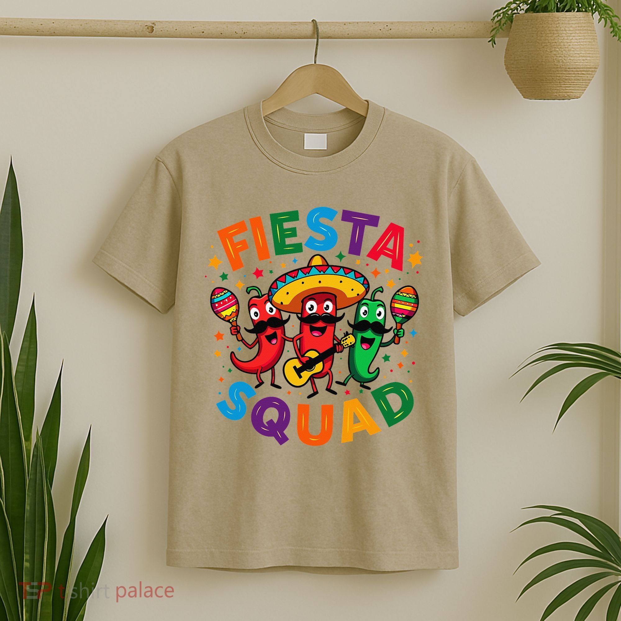 Funny Chili Peppers Fiesta Squad Cinco De Mayo Mexican T-Shirt