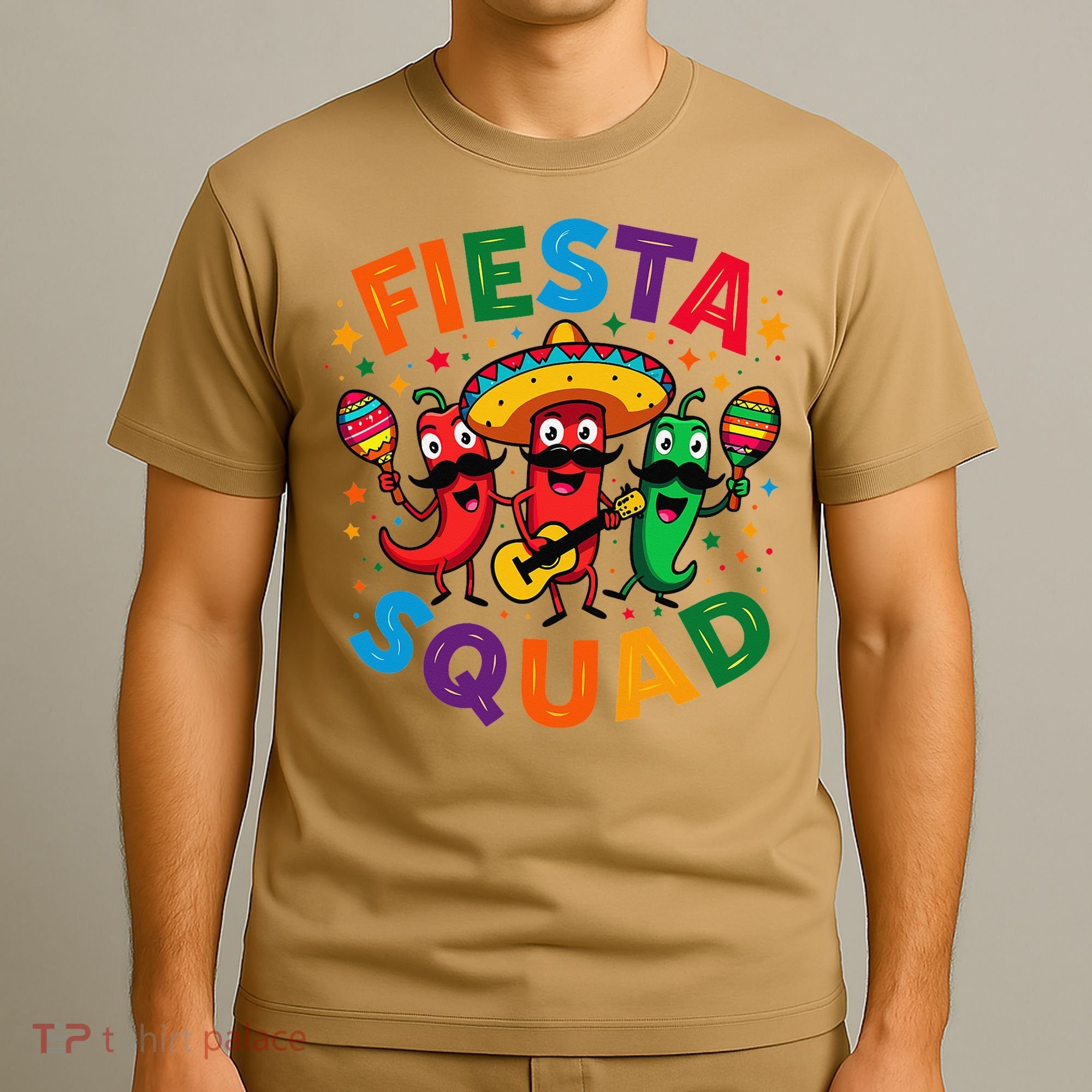 Funny Chili Peppers Fiesta Squad Cinco De Mayo Mexican T-Shirt