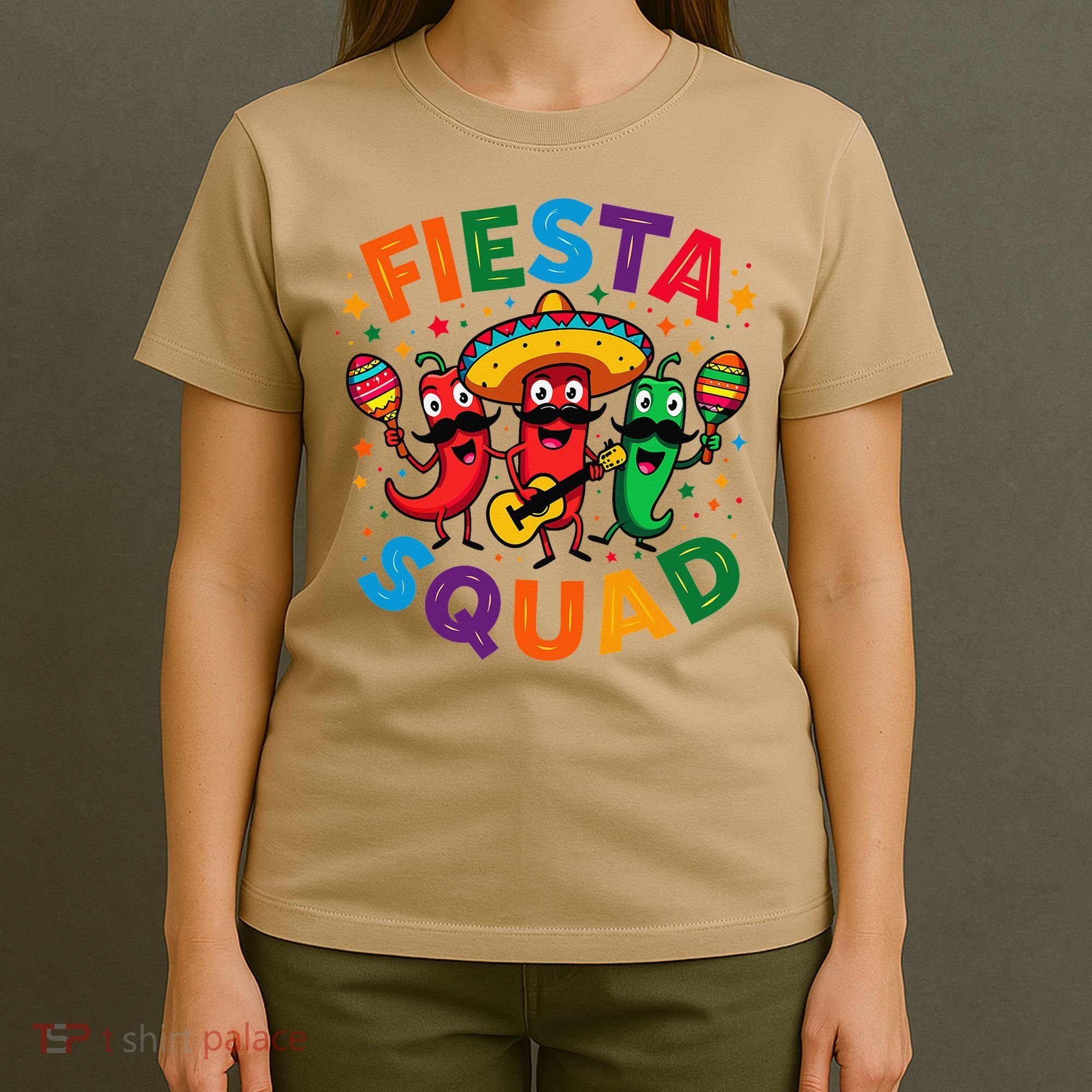 Funny Chili Peppers Fiesta Squad Cinco De Mayo Mexican T-Shirt