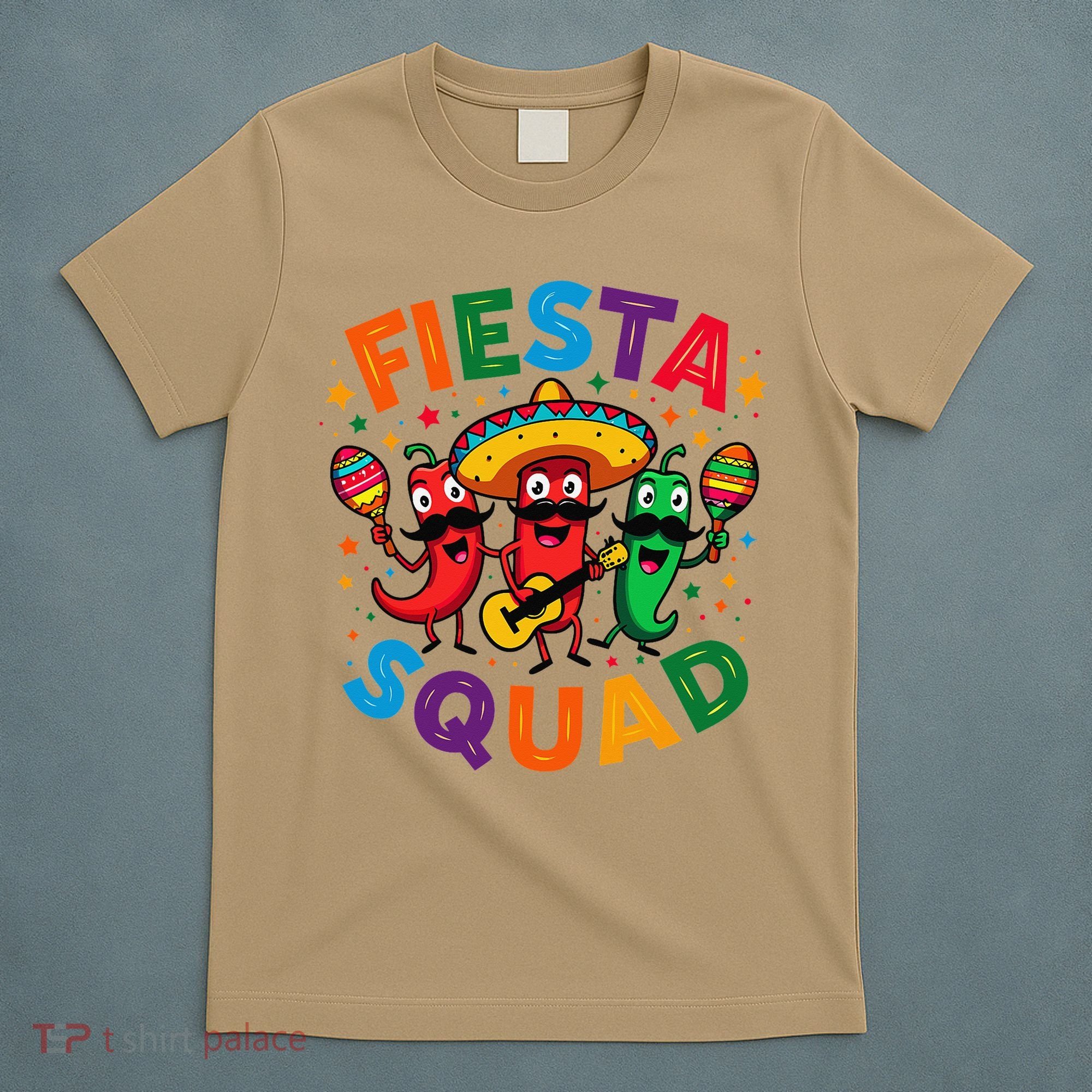Funny Chili Peppers Fiesta Squad Cinco De Mayo Mexican T-Shirt