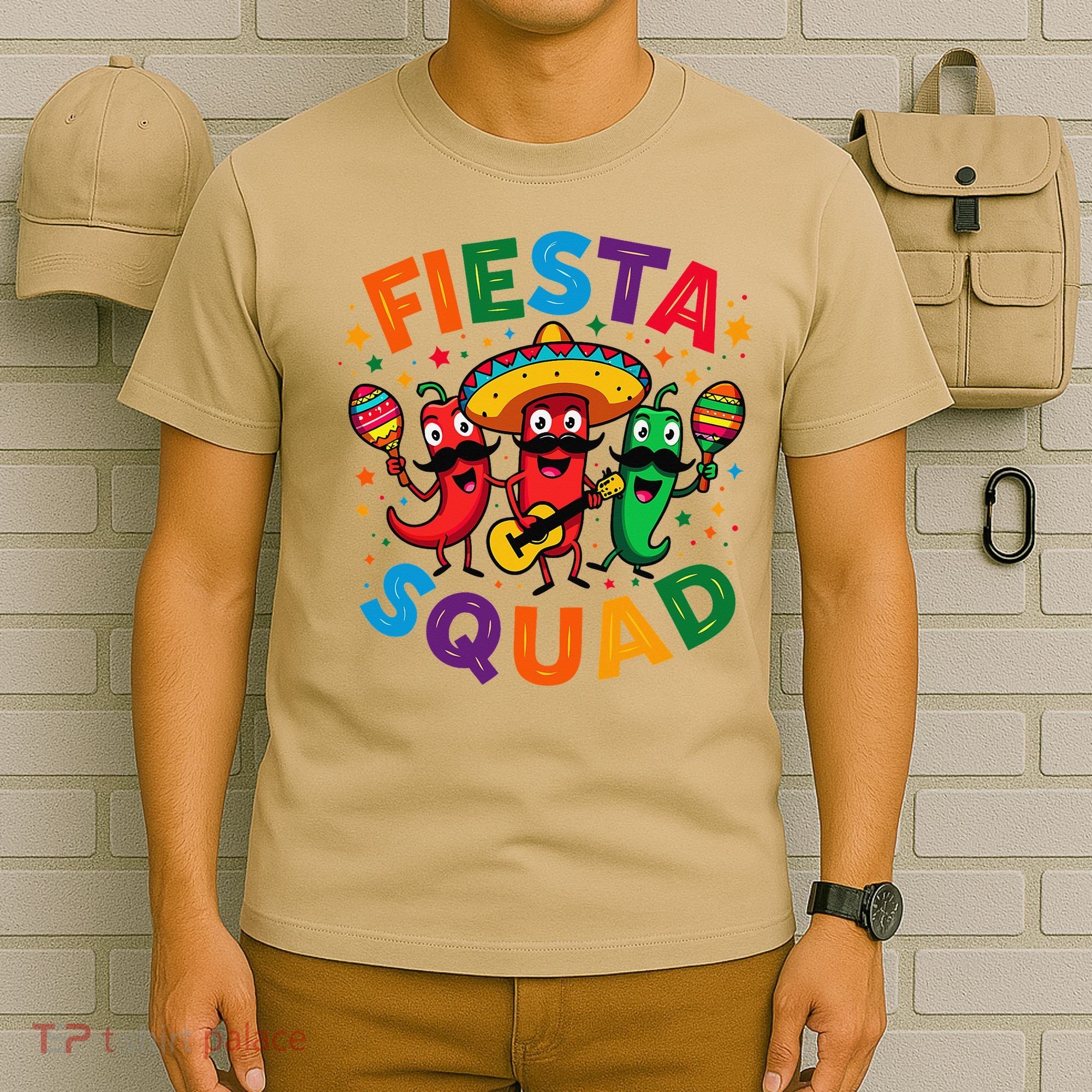 Funny Chili Peppers Fiesta Squad Cinco De Mayo Mexican T-Shirt