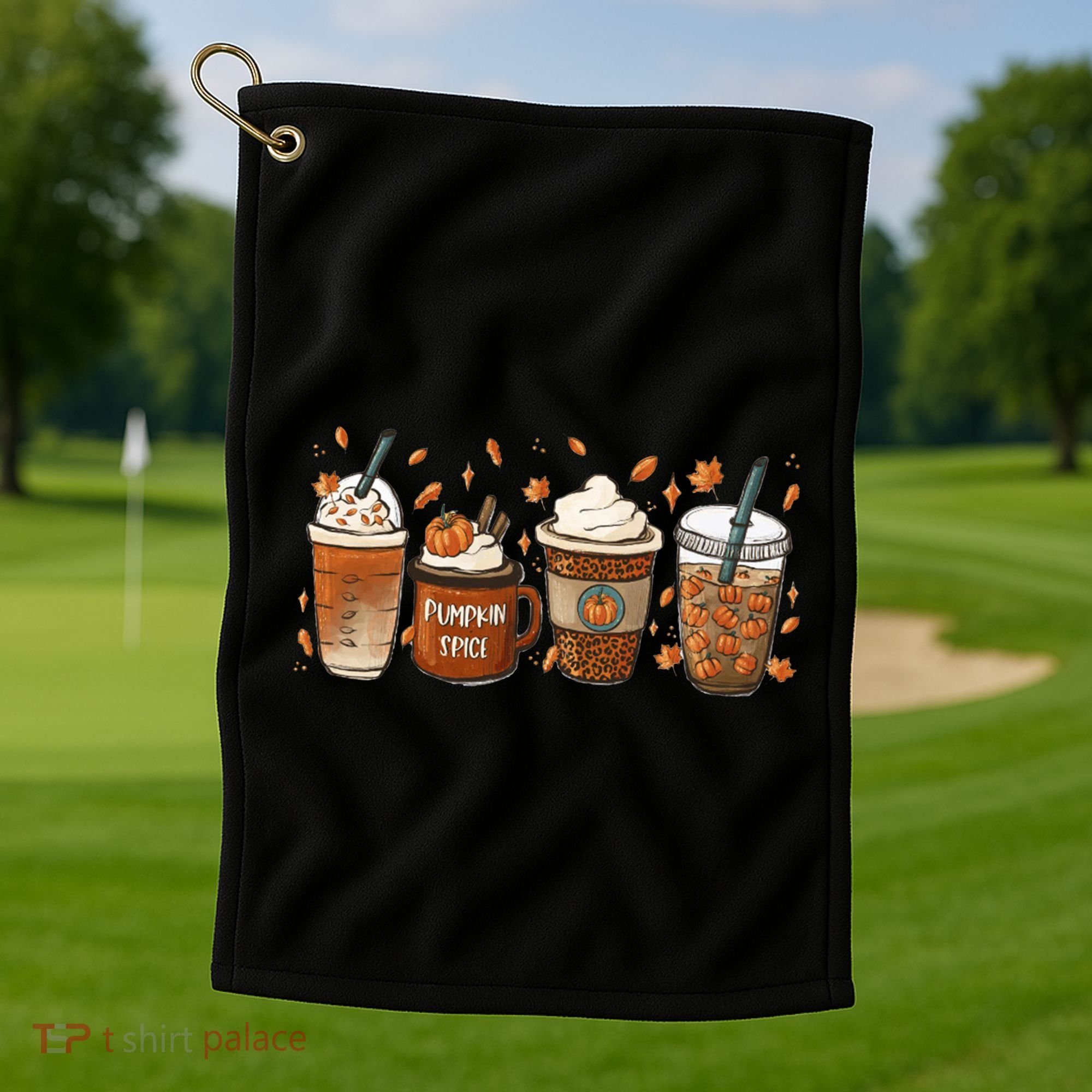 Fall Coffee Pumpkin Spice Lover Golf Towel