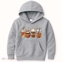 Fall Coffee Pumpkin Spice Lover Kids Hoodie thumb 0