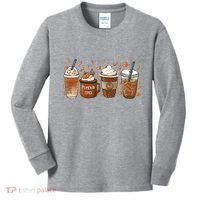 Fall Coffee Pumpkin Spice Lover Kids Long Sleeve Shirt thumb 0
