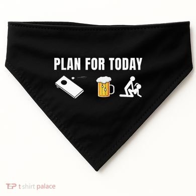 Funny Cornhole Plan For Today Beer Cornhole USA-Made Doggie Bandana