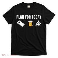 Funny Cornhole Plan For Today Beer Cornhole T-Shirt thumb 0