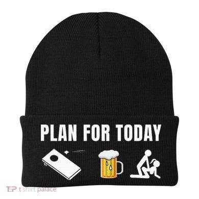 Funny Cornhole Plan For Today Beer Cornhole Beanie
