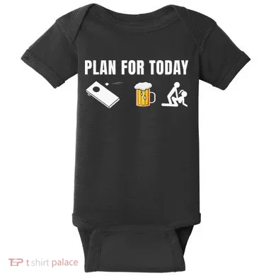 Funny Cornhole Plan For Today Beer Cornhole Baby Bodysuit