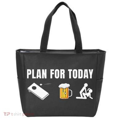Funny Cornhole Plan For Today Beer Cornhole Tote Bag