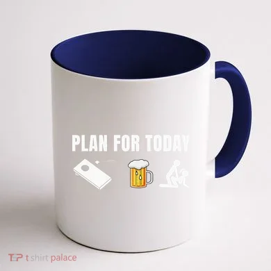 Funny Cornhole Plan For Today Beer Cornhole Coffee Mug back