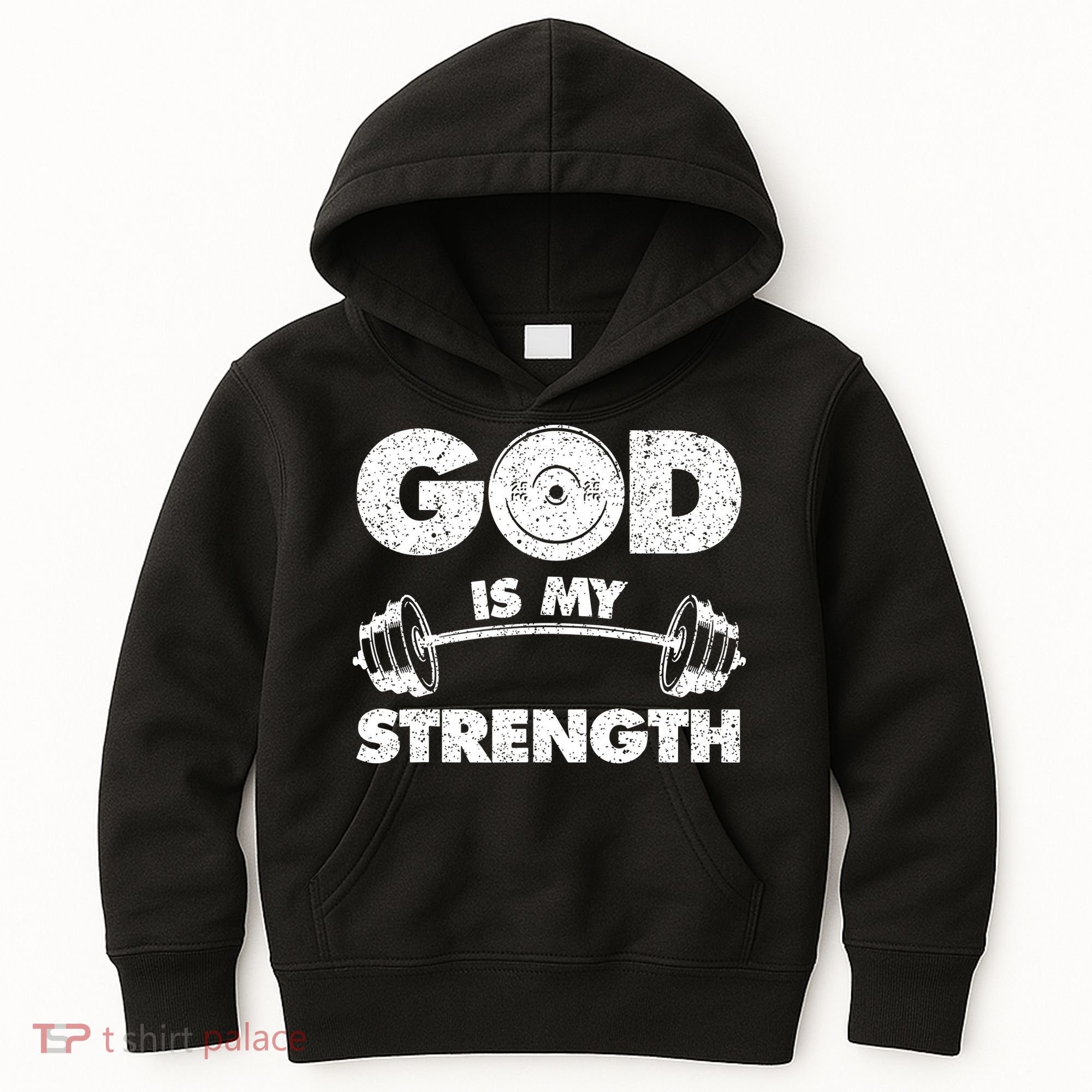 Funny Christian Quote God Is My Strength Kids Hoodie