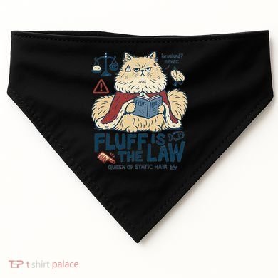Fluffy Cat Queen Of Static Hair Gift USA-Made Doggie Bandana