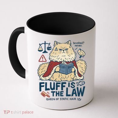 Fluffy Cat Queen Of Static Hair Gift Coffee Mug