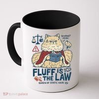 Fluffy Cat Queen Of Static Hair Gift Coffee Mug thumb 0
