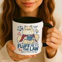 Fluffy Cat Queen Of Static Hair Gift Coffee Mug thumb 3