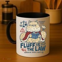 Fluffy Cat Queen Of Static Hair Gift Coffee Mug thumb 4