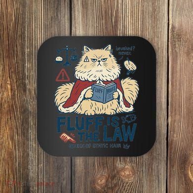 Fluffy Cat Queen Of Static Hair Gift Coaster