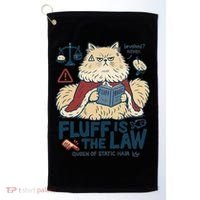 Fluffy Cat Queen Of Static Hair Gift Golf Towel thumb 0