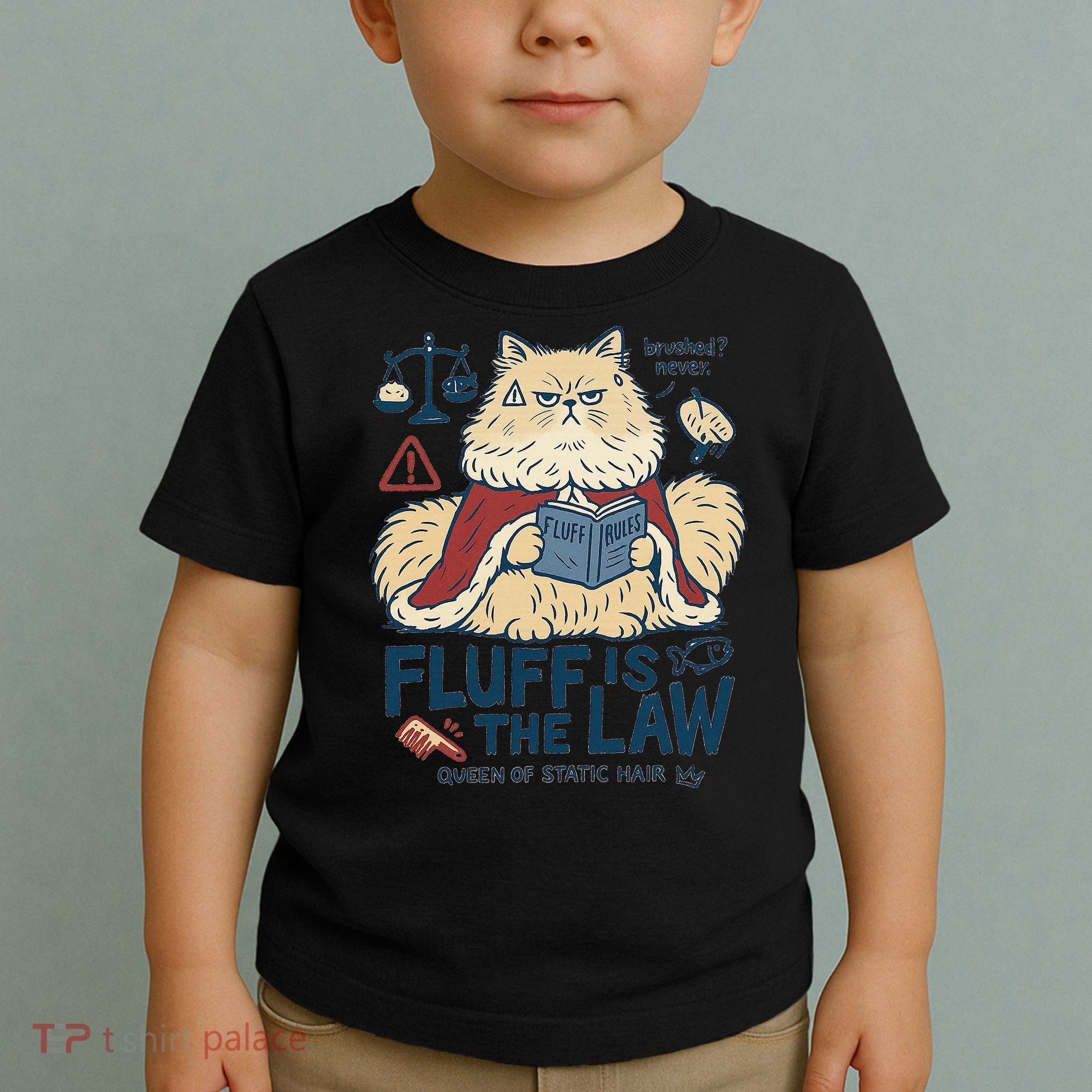 Fluffy Cat Queen Of Static Hair Gift Toddler T-Shirt