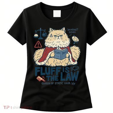 Fluffy Cat Queen Of Static Hair Gift Women's T-Shirt
