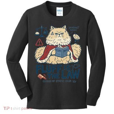 Fluffy Cat Queen Of Static Hair Gift Kids Long Sleeve Shirt