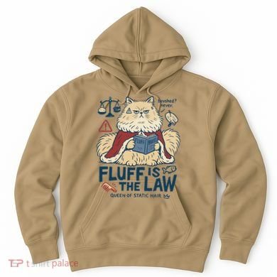 Fluffy Cat Queen Of Static Hair Gift Hoodie