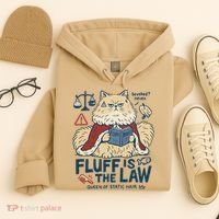 Fluffy Cat Queen Of Static Hair Gift Hoodie thumb 4
