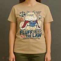 Fluffy Cat Queen Of Static Hair Gift T-Shirt thumb 4