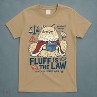 Fluffy Cat Queen Of Static Hair Gift T-Shirt thumb 5