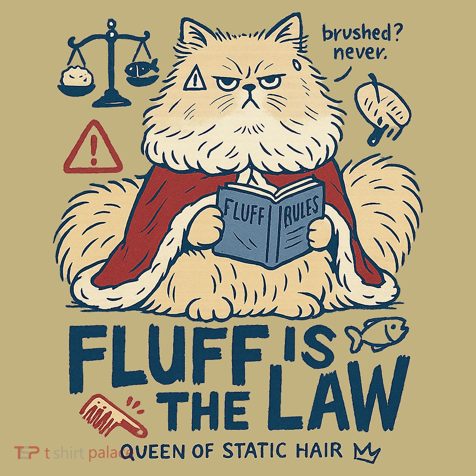Fluffy Cat Queen Of Static Hair Gift T-Shirt