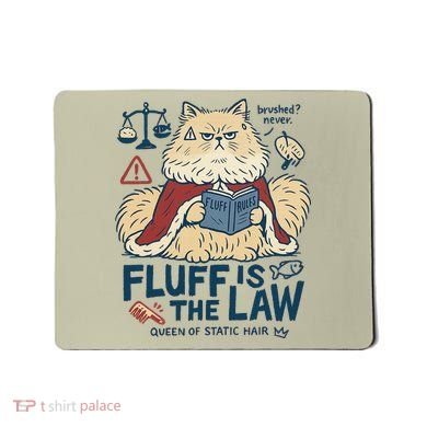 Fluffy Cat Queen Of Static Hair Gift Mousepad