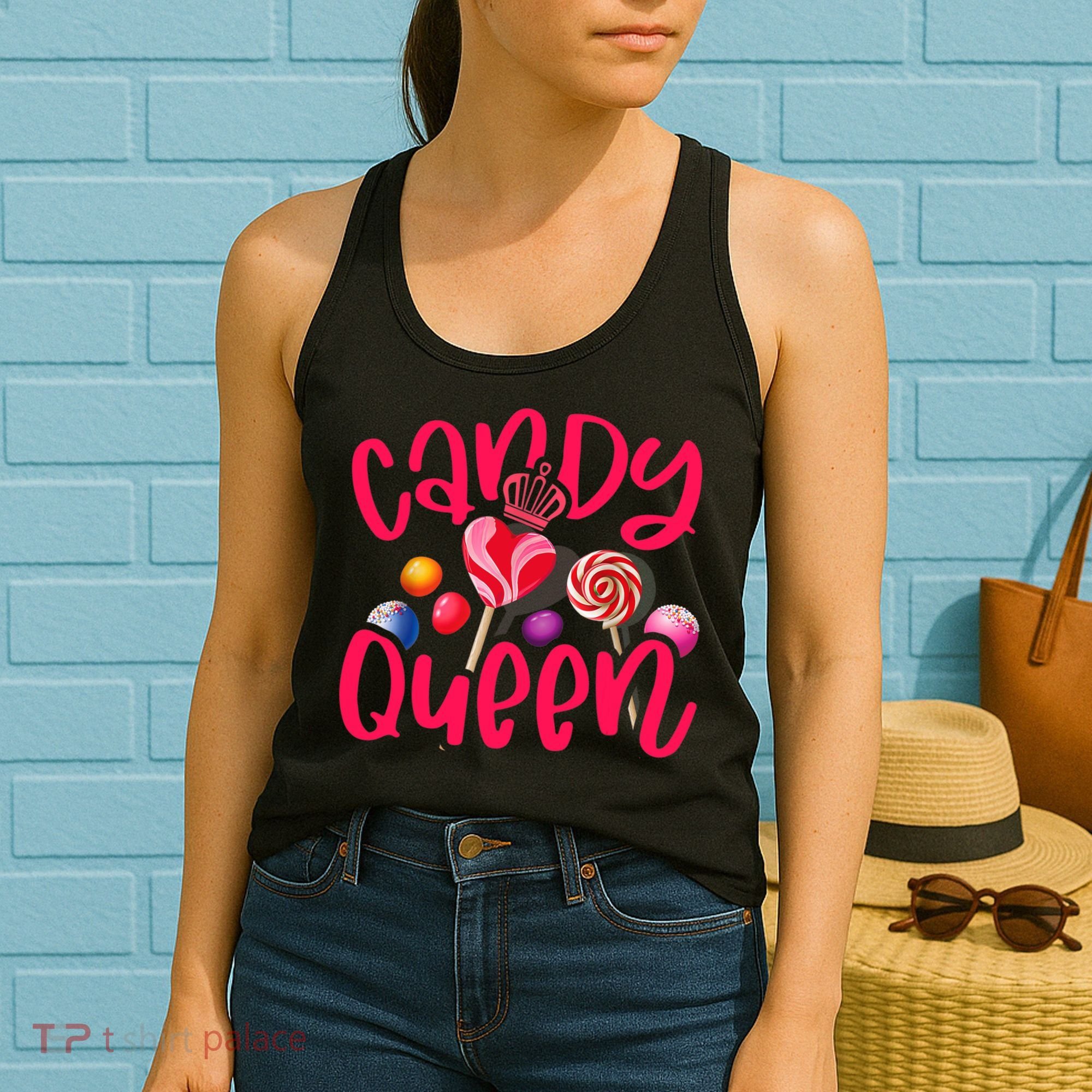 Funny Candy Queen For Lollipop Lover Sweet Tooth Wo Women's Tank Top