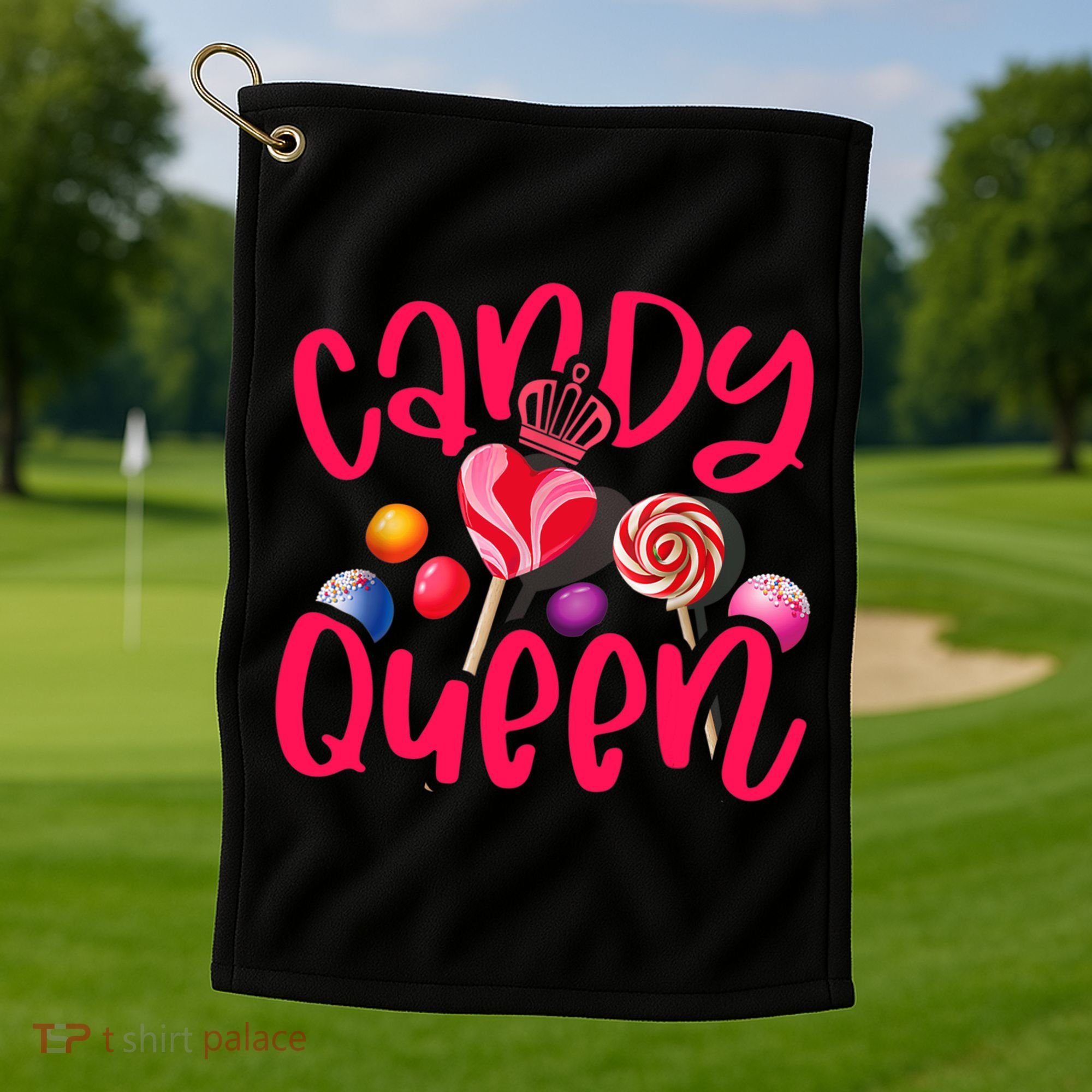 Funny Candy Queen For Lollipop Lover Sweet Tooth Wo Golf Towel