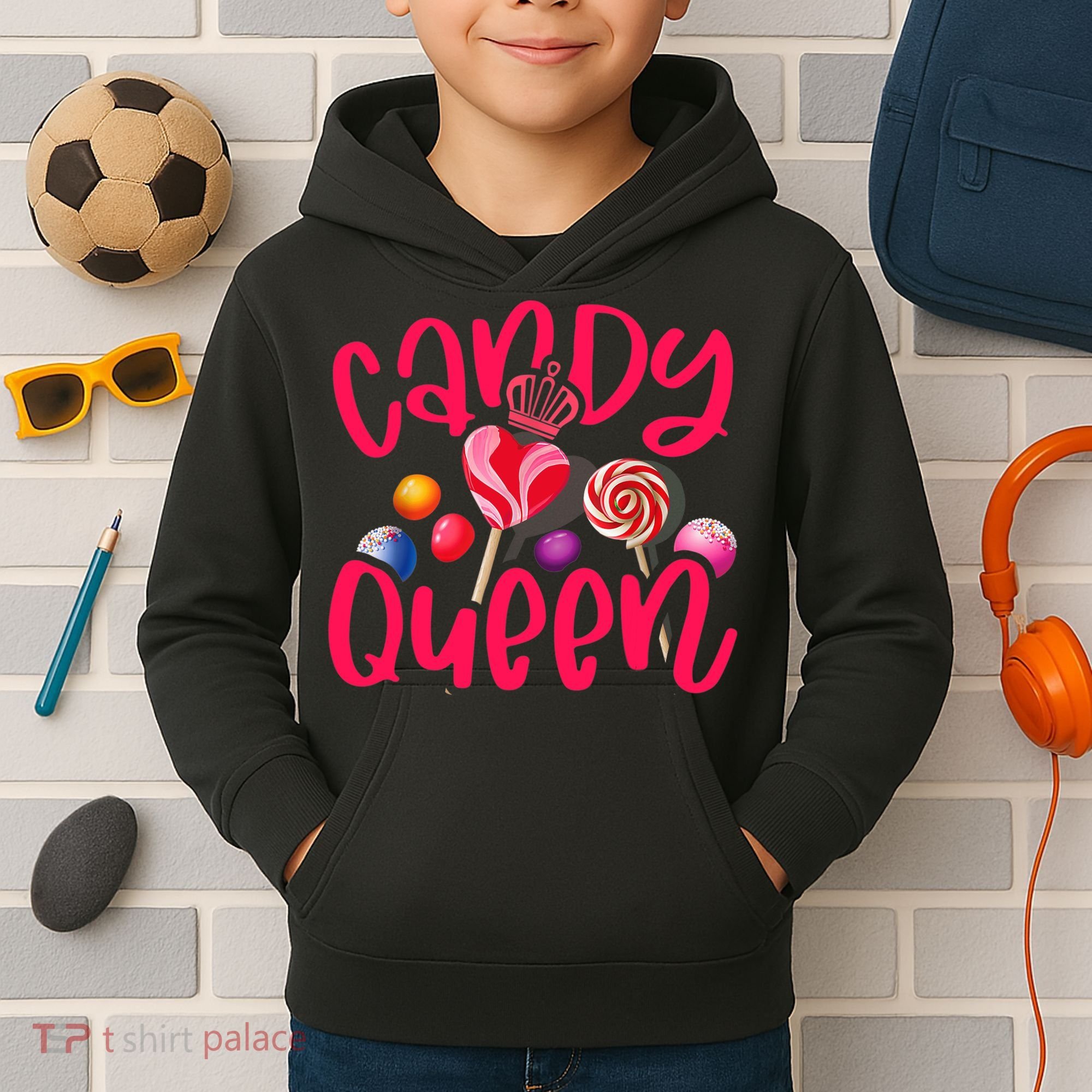 Funny Candy Queen For Lollipop Lover Sweet Tooth Wo Kids Hoodie