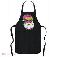 Funny Cool Retro Groovy Santa Claus Apron thumb 0