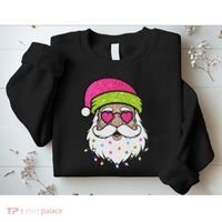 Funny Cool Retro Groovy Santa Claus Sweatshirt thumb 2