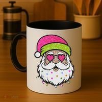 Funny Cool Retro Groovy Santa Claus Coffee Mug thumb 4